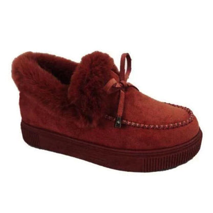 Premium Women's Fleece Loafers 6 / RED