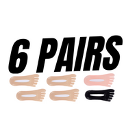 6 Pairs (4 Beige, 1 Black, 1 Pink)