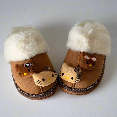 Plush Hello Kitty Themed Cozy Winter Slippers