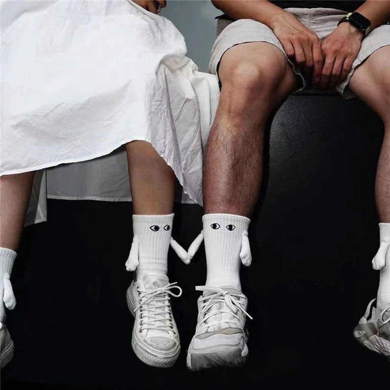 2 Pairs of Hand Holding Socks (1 Black & 1 White)